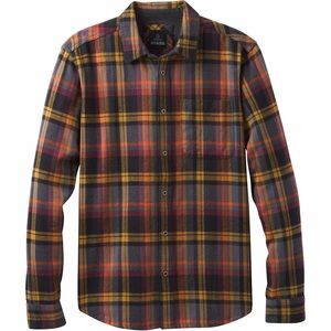 Prana Men's Plaid Button-Down Shirt - Black, Yellow, Red